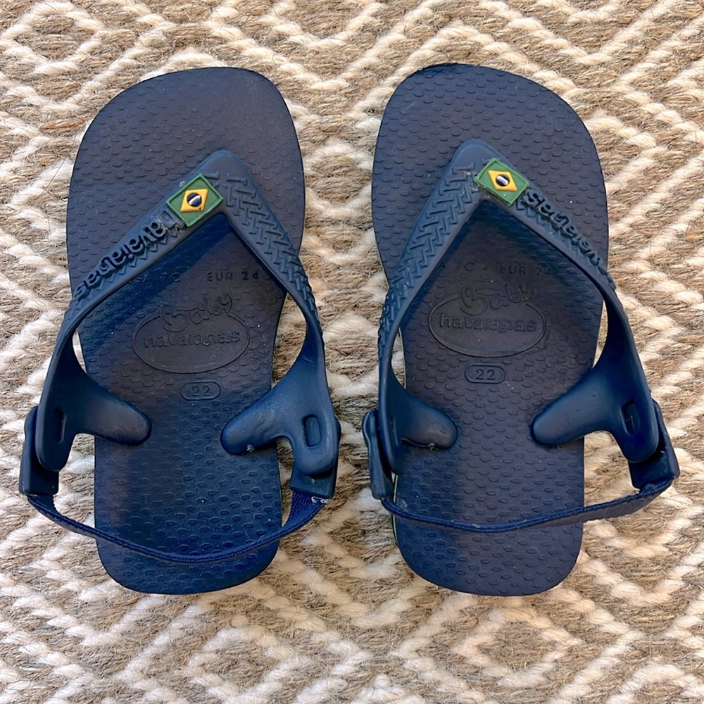 Havaianas Baby Brazil Logo Flip Flop Navy Sandals
